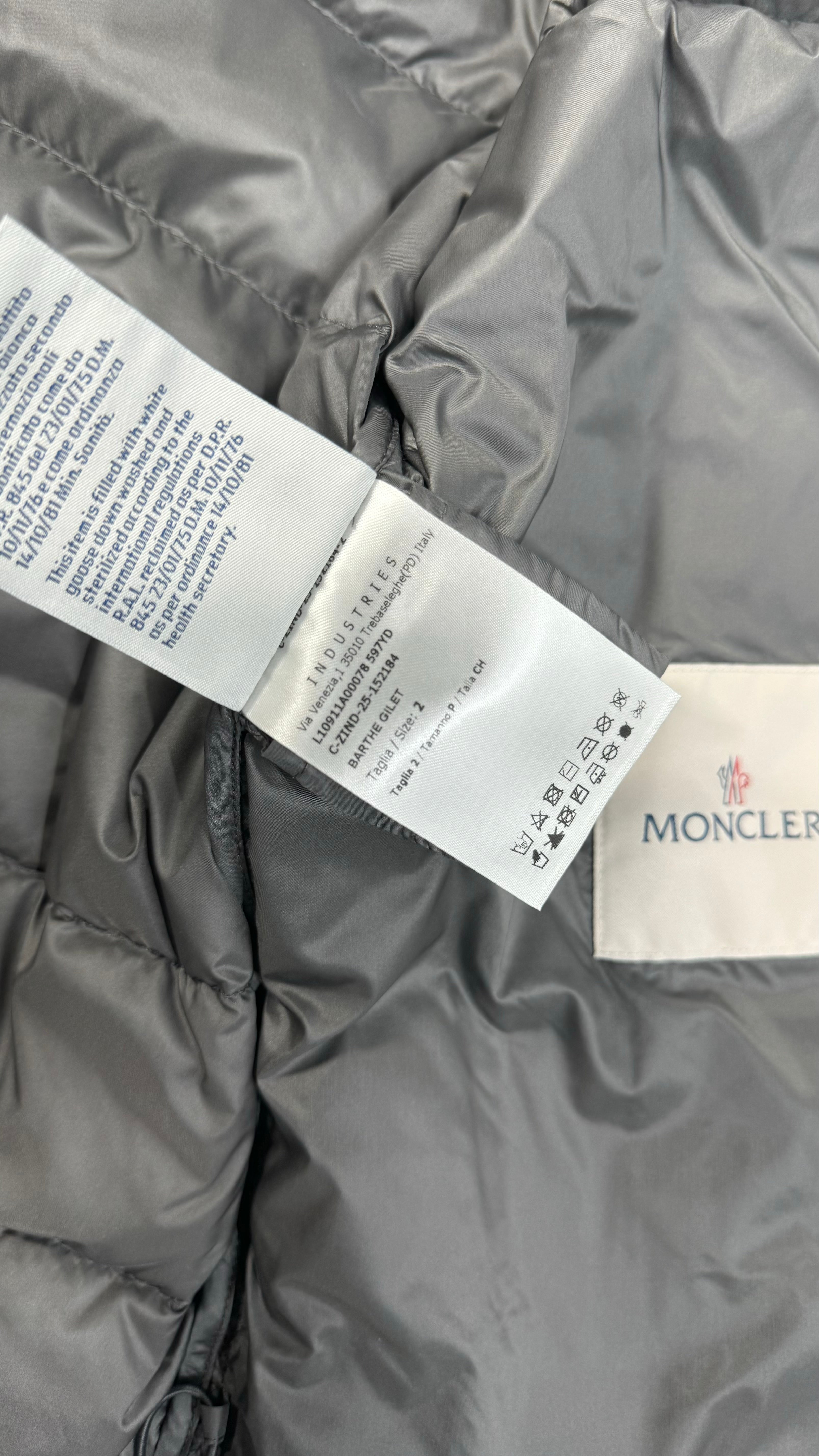 Moncler Barthe Grey Short Down Gilet