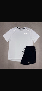 Nike Miler White T-shirt With Flex Stride shorts Set