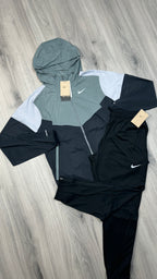 Nike UV Windrunner black and grey jacket and Nike Black Challenger bottoms set