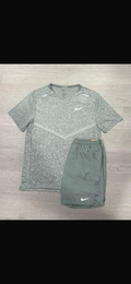 Nike Grey Rise 365 T-shirt and Shorts set