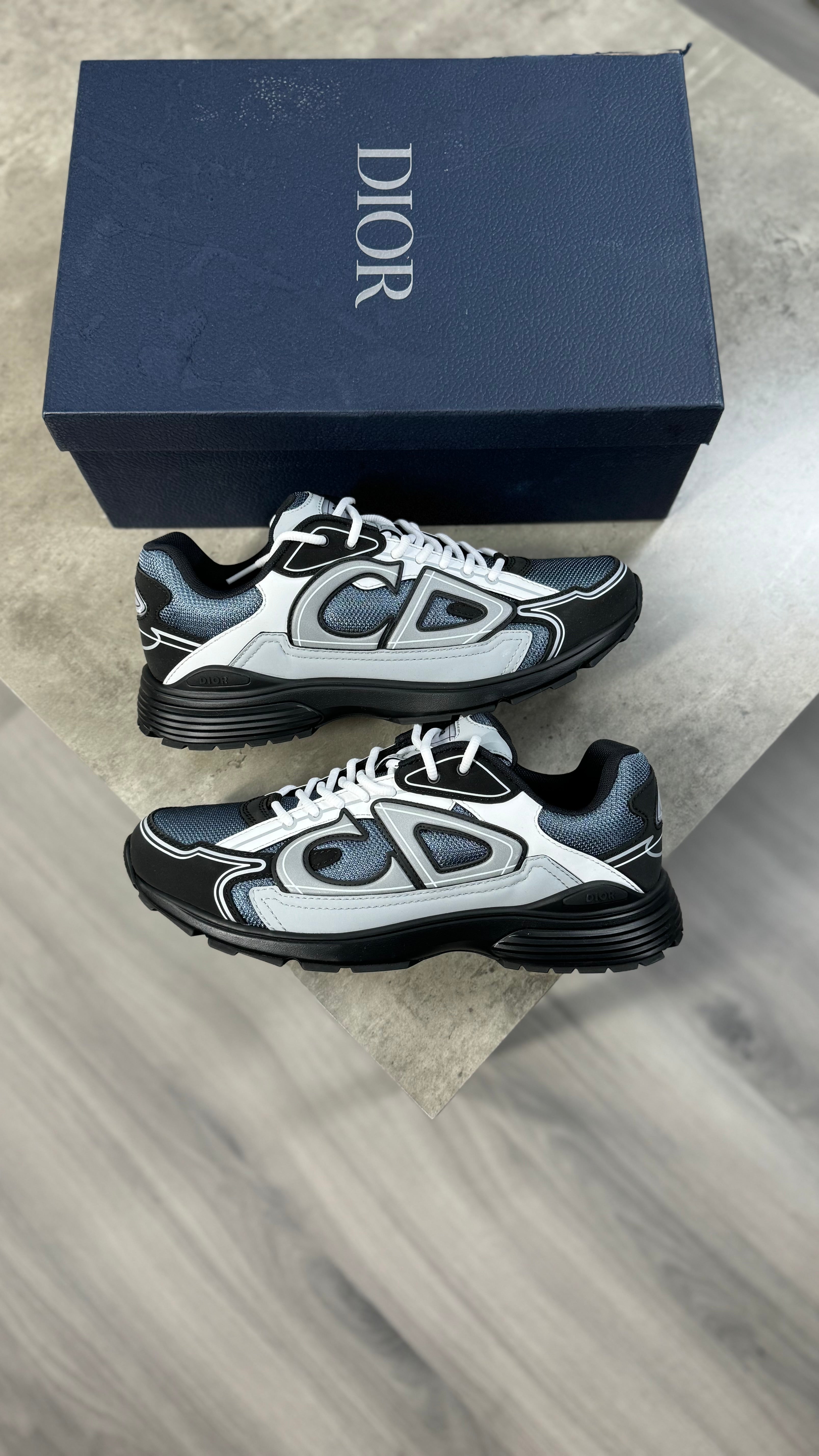 Dior B30 Blue Technical Mesh with Gray, White and Black Technical Fabric