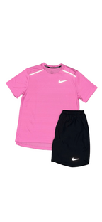 Nike Miler Pink T-shirt and shorts set