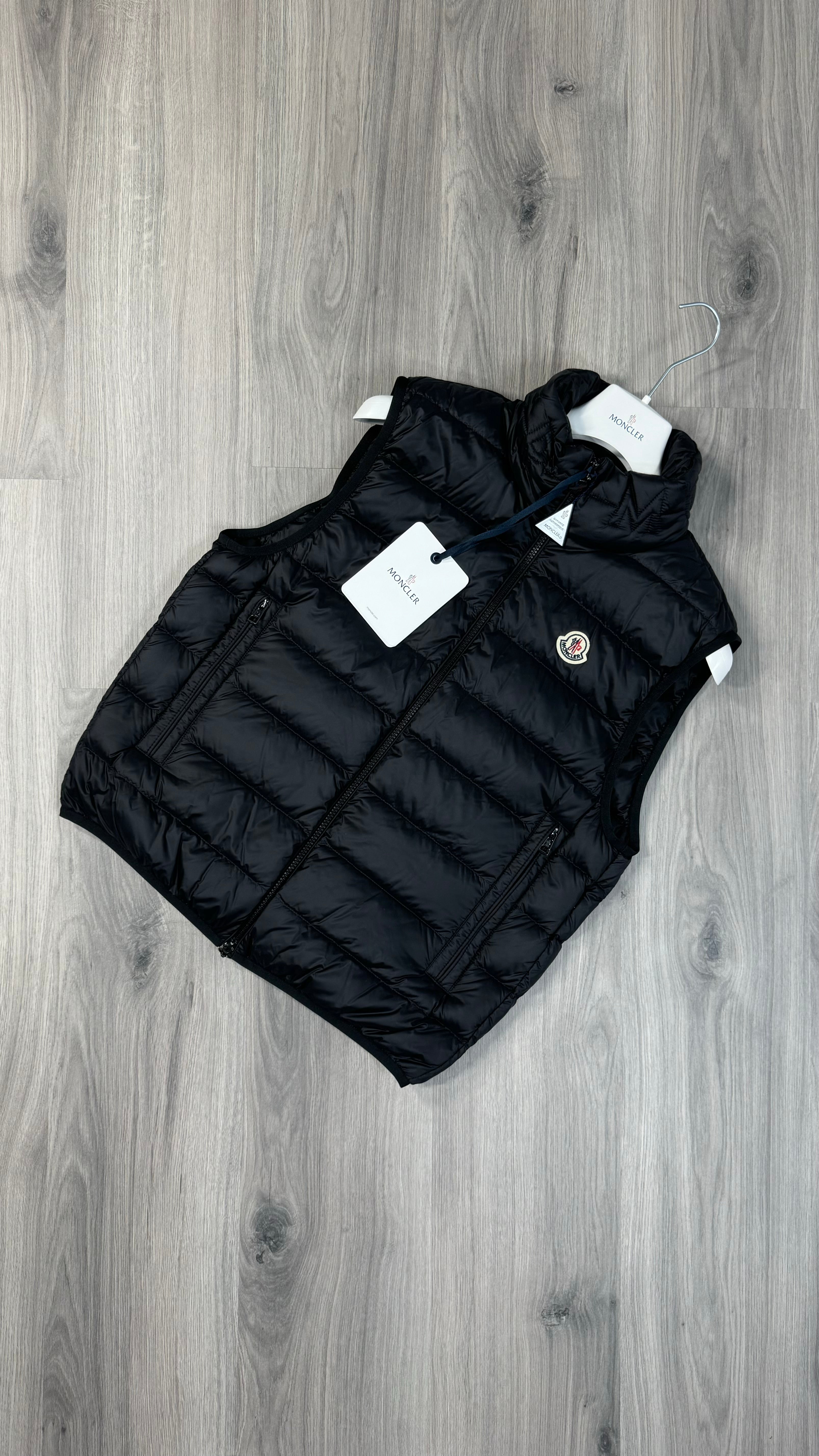 Moncler Black Rocoque Shell Down Gilet