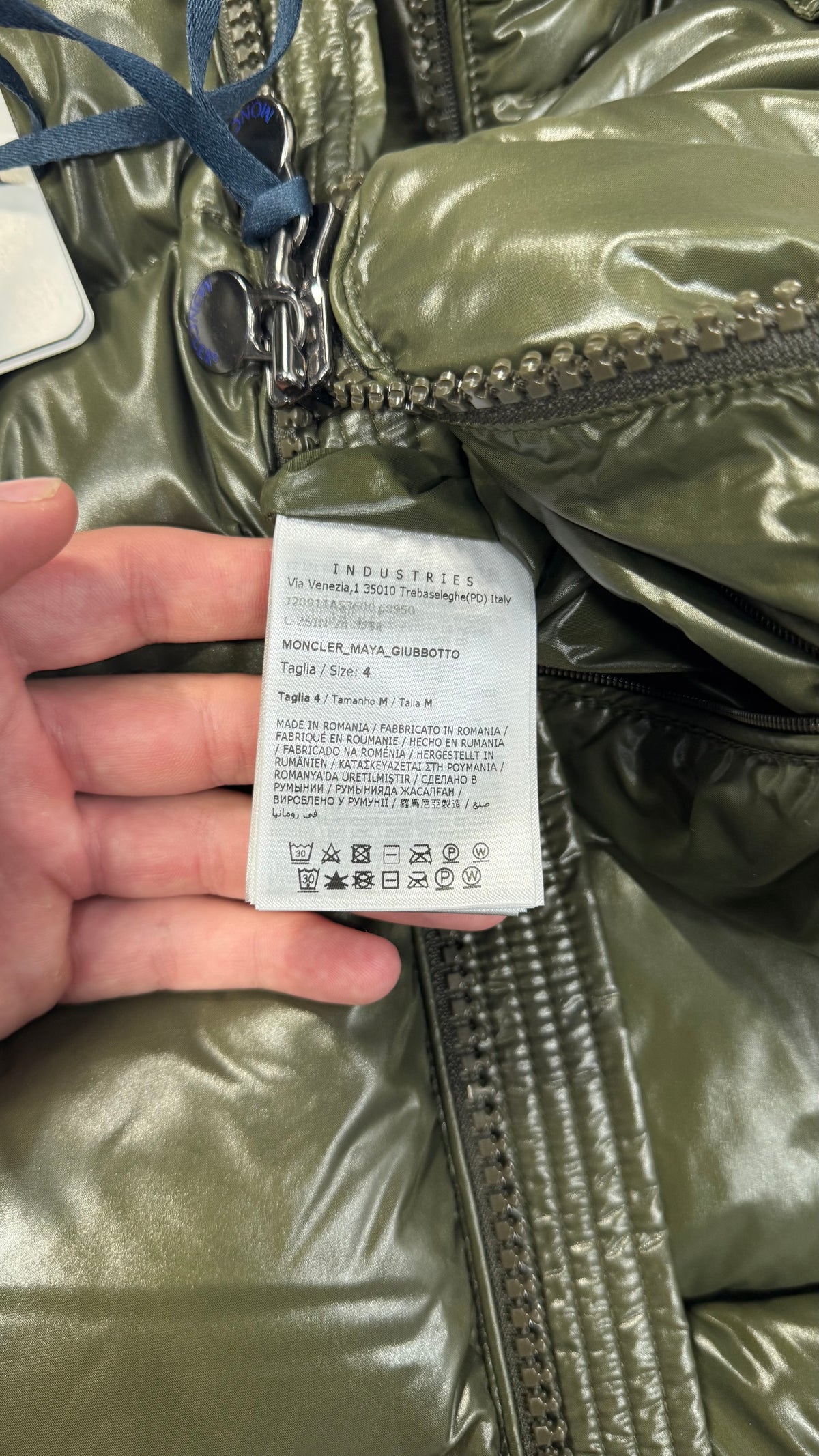 Moncler Khaki Maya Short Down Jacket