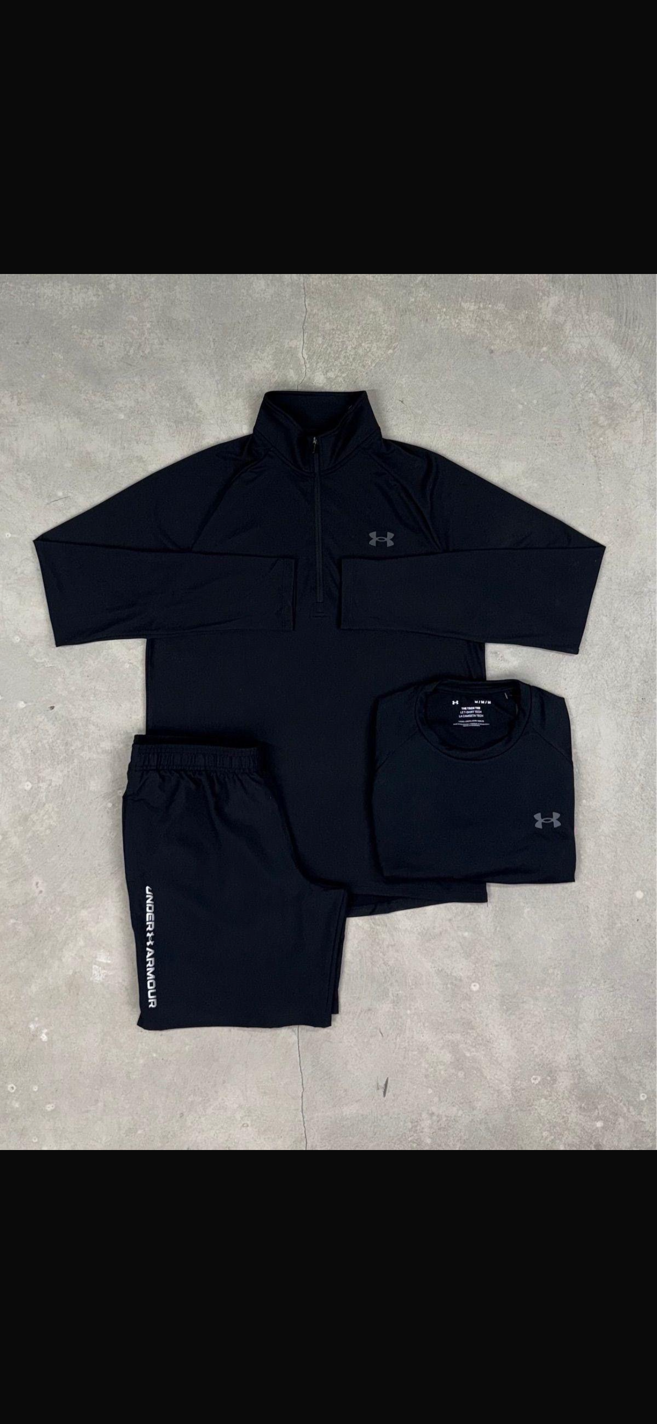 Under Black Trio Set Shorts / Quarter zip / T-shirt
