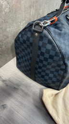 Louis Vuitton Damier Cobalt Race Keepall Bandoulière 55
