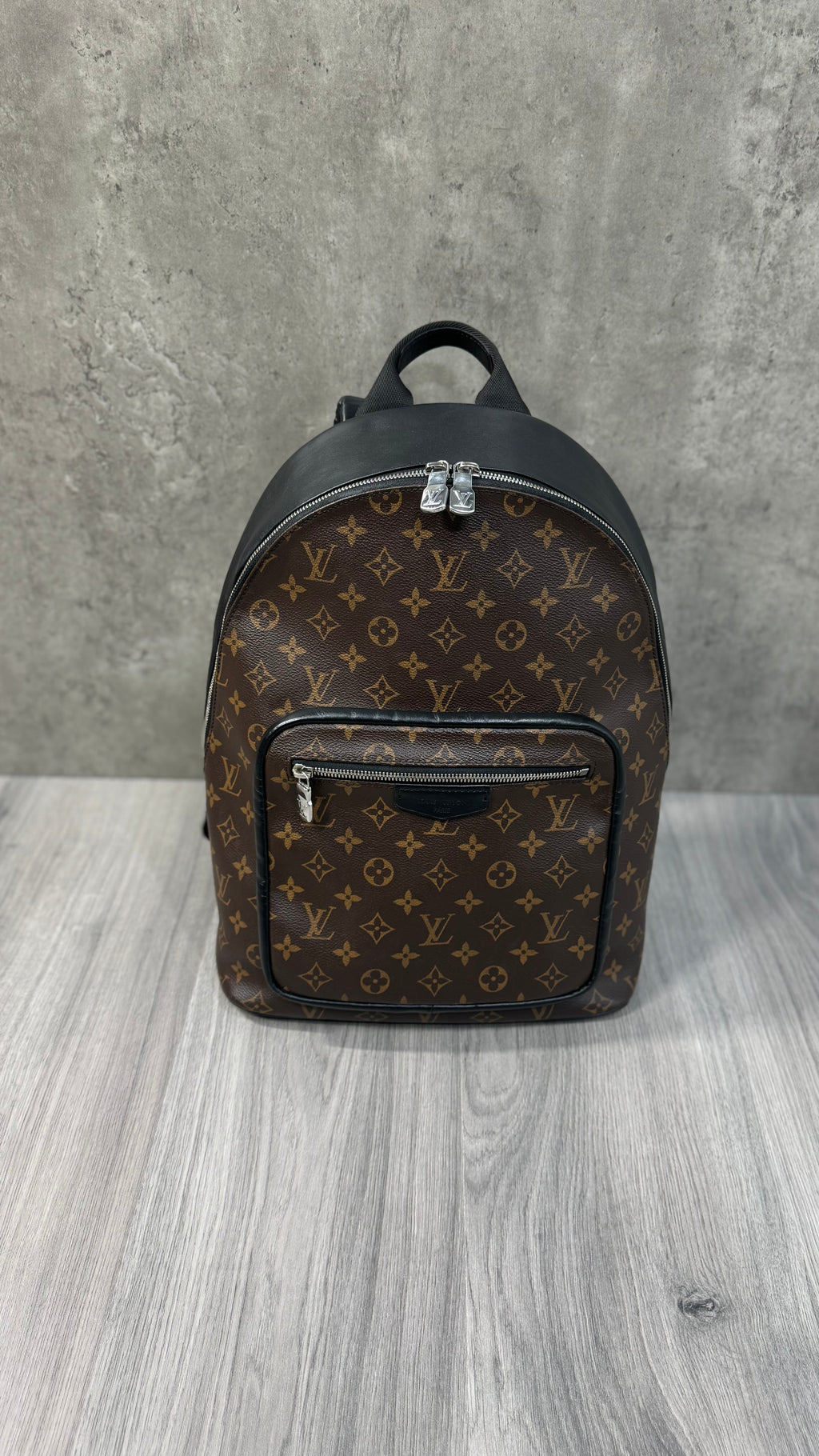 Louis Vuitton Josh Backpack In Monogram Macassar Canvas With Black Leather