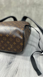 Louis Vuitton Josh Backpack In Monogram Macassar Canvas With Black Leather
