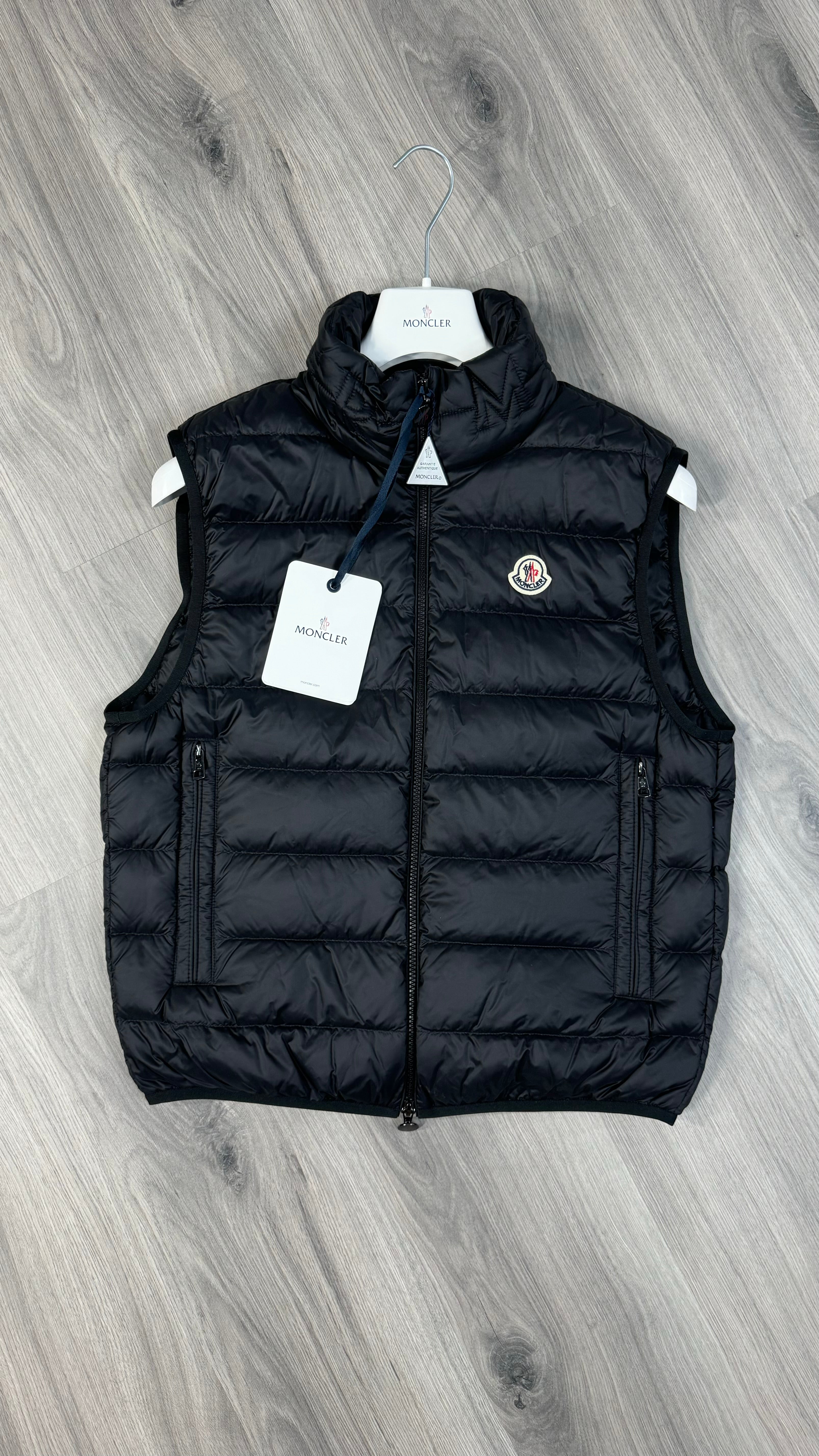 Moncler Black Rocoque Shell Down Gilet
