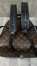 Louis Vuitton Josh Backpack In Monogram Macassar Canvas With Black Leather