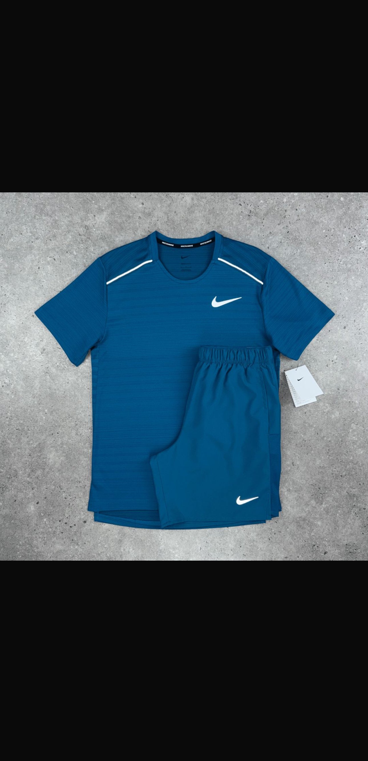 Nike Miler Green Abyss T-shirt and shorts set