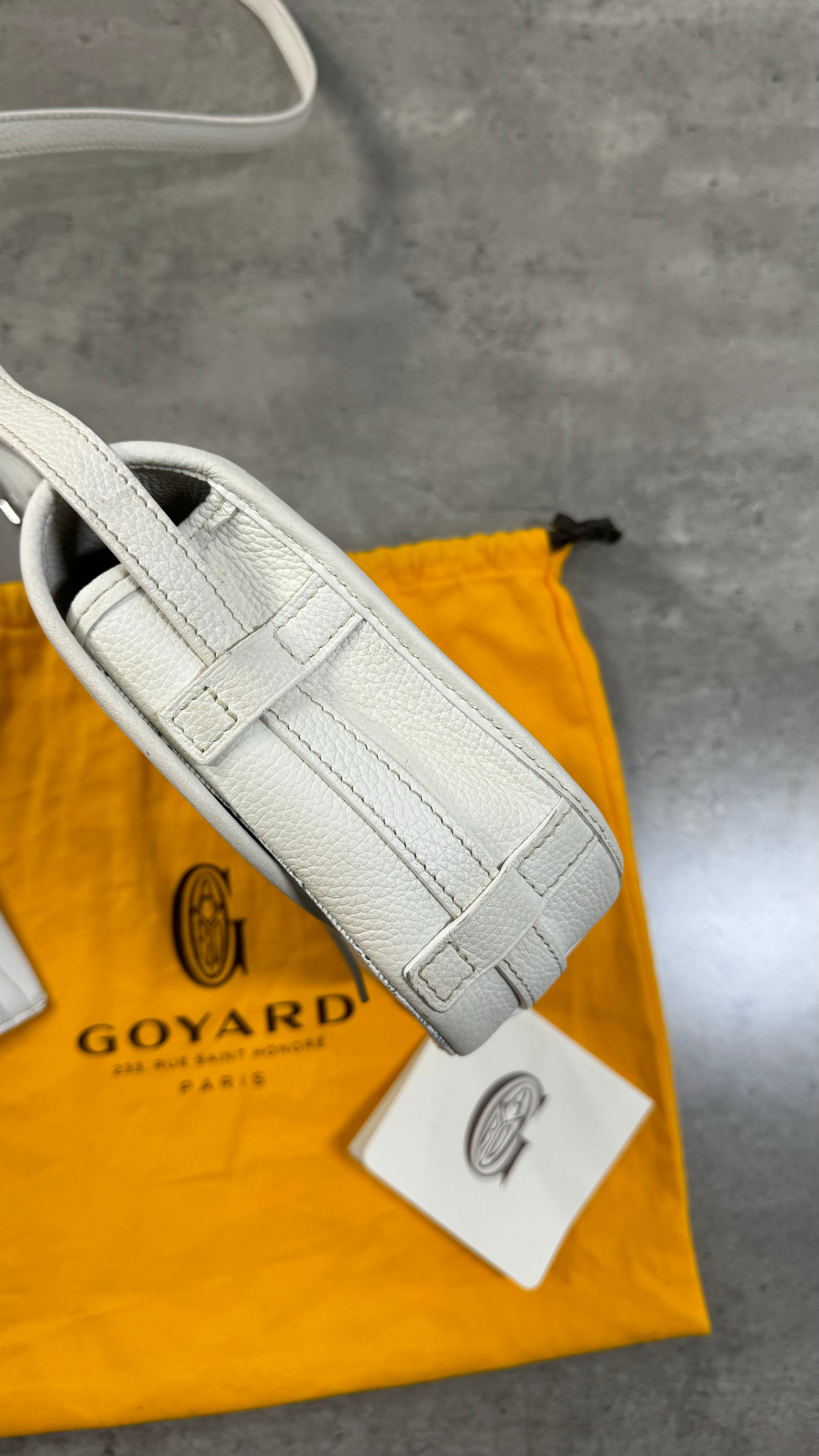 Goyard Belvedere PM Messenger Bag In White With Card Holder