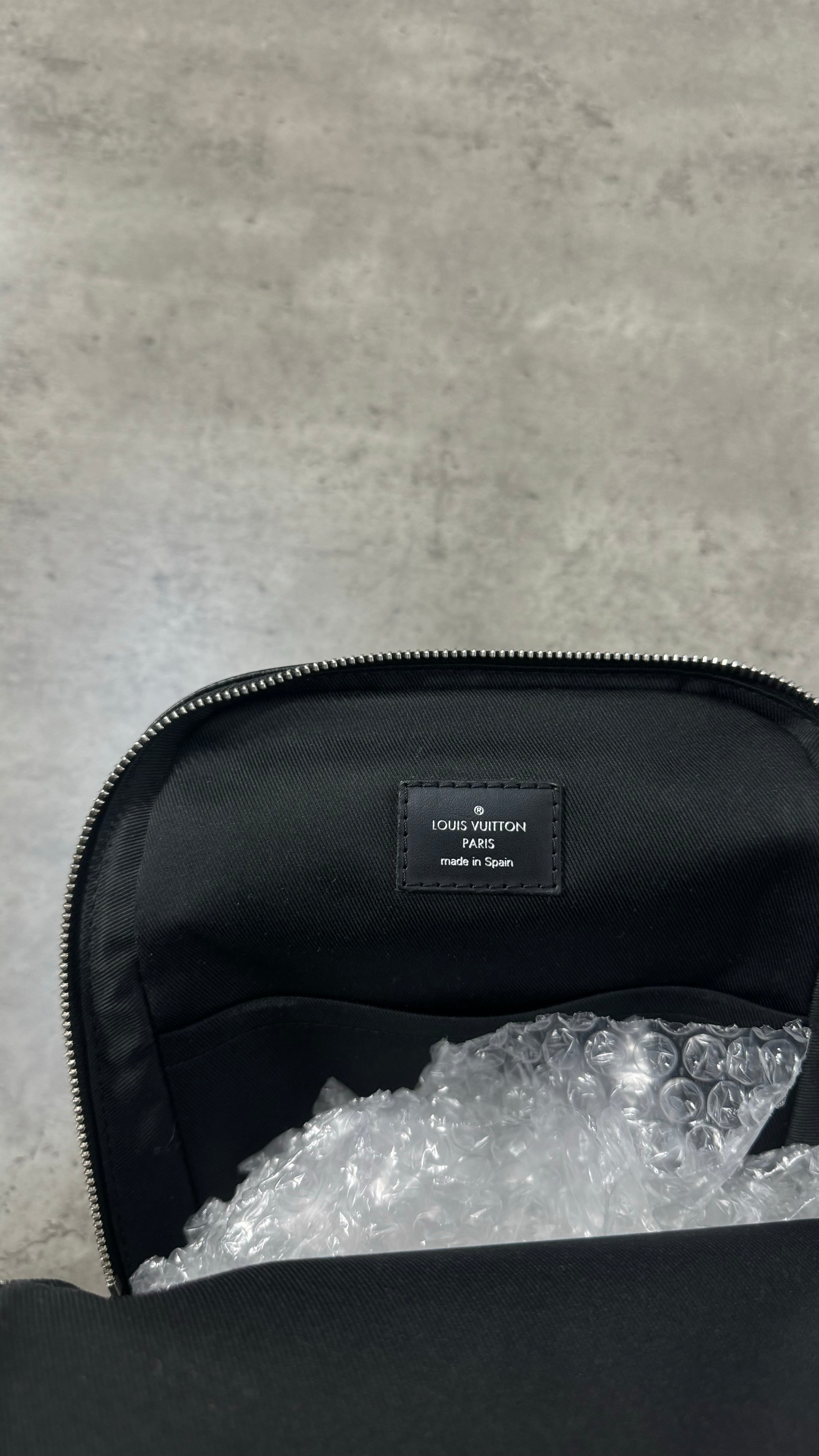 Louis Vuitton Black Sling Bag In Damier Graphite Coated Canvas