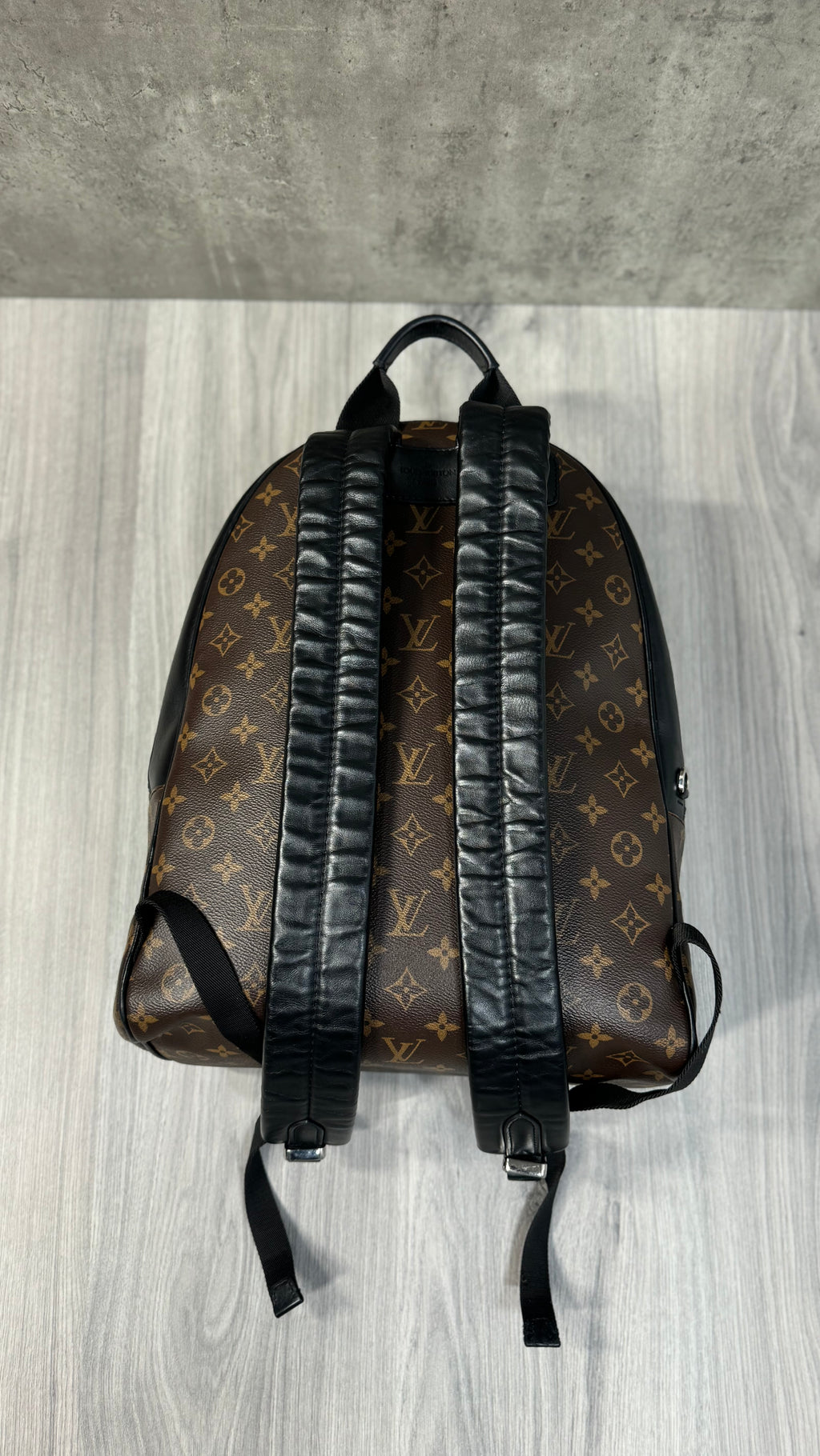 Louis Vuitton Josh Backpack In Monogram Macassar Canvas With Black Leather