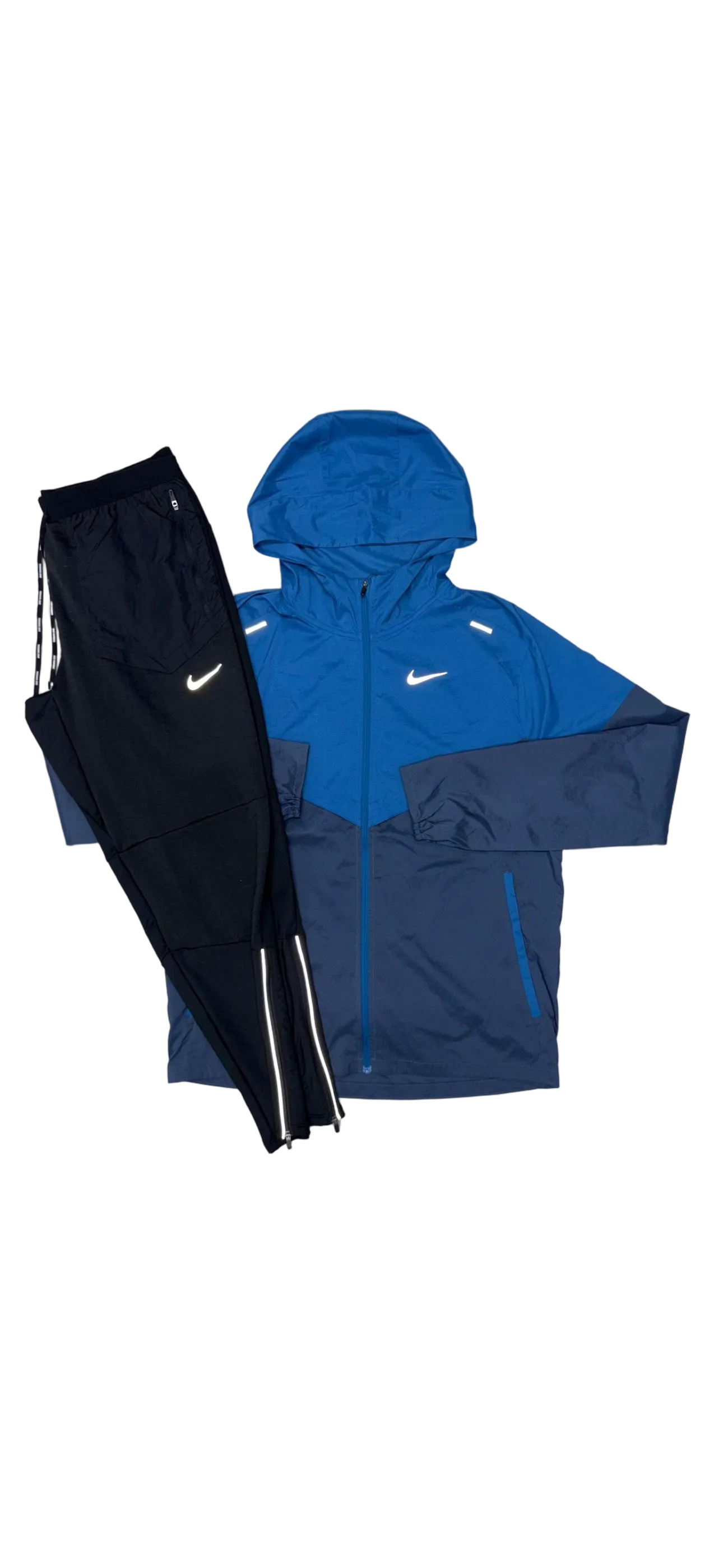 Nike Windrunner Jacket and Phenom Running Bottoms set in Royal Blue and Black
