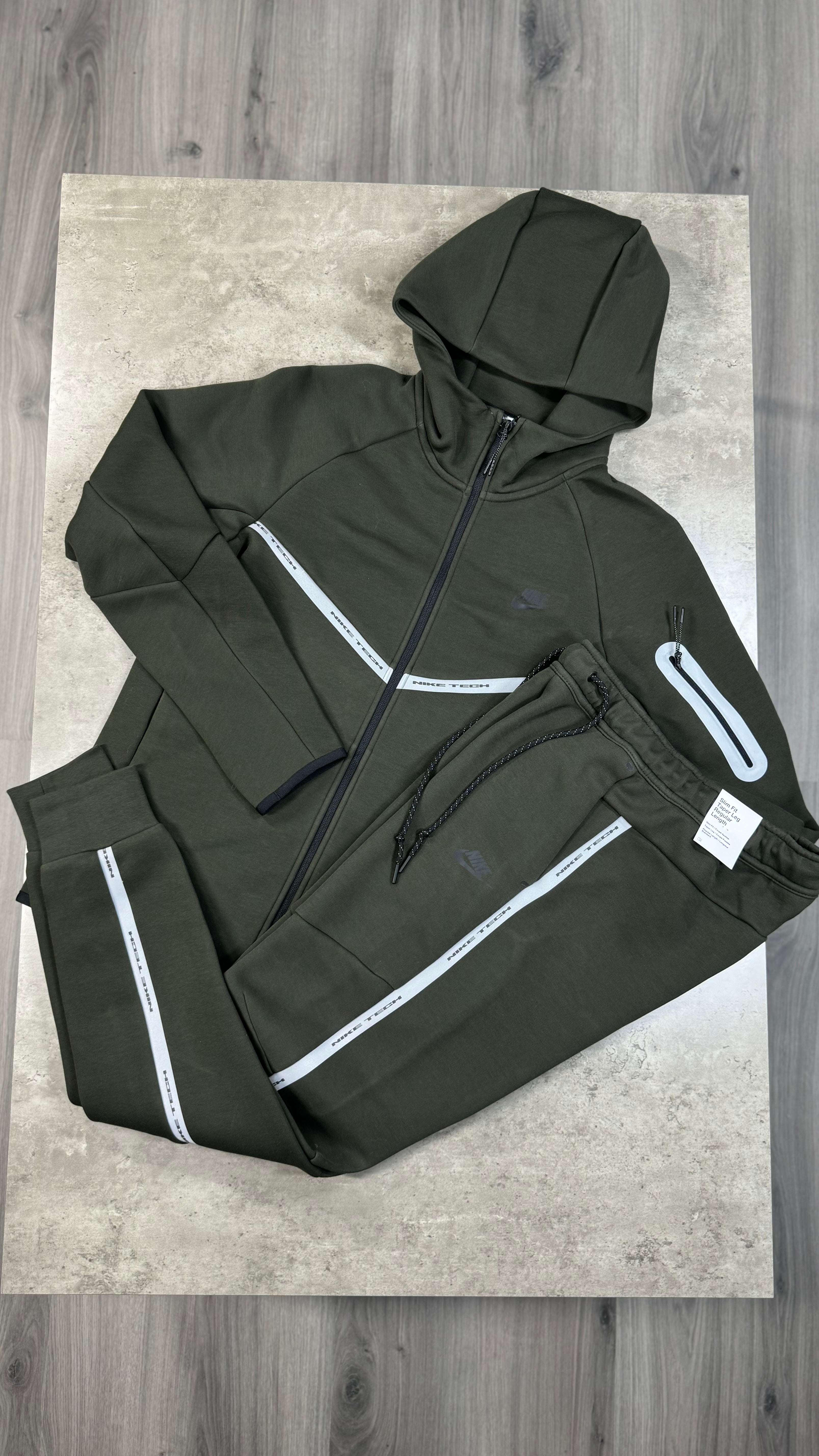 Nike Tech Fleece Reflective Khaki Tracksuit