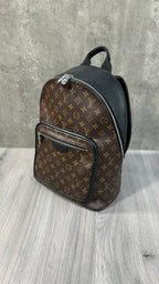 Louis Vuitton Josh Backpack In Monogram Macassar Canvas With Black Leather