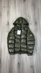 Moncler Khaki Maya Short Down Jacket