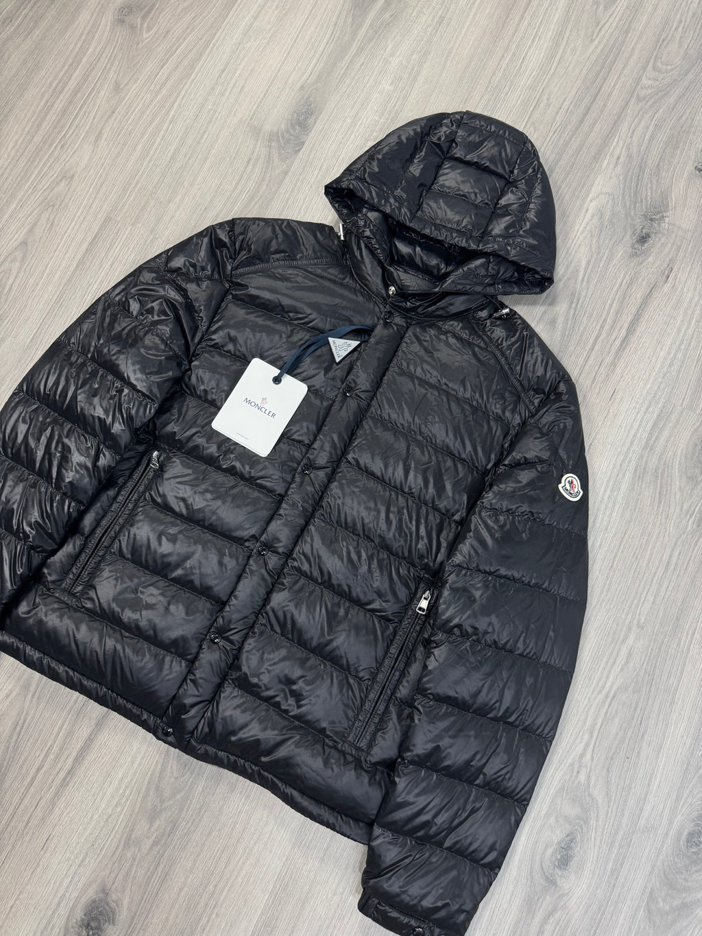 Moncler Black Gilere hooded down jacket