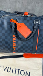 Louis Vuitton Damier Cobalt Race Keepall Bandoulière 55