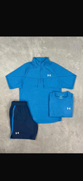 Under Blue Trio Set Shorts / Quarter zip / T-shirt