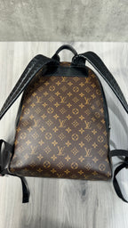 Louis Vuitton Josh Backpack In Monogram Macassar Canvas With Black Leather