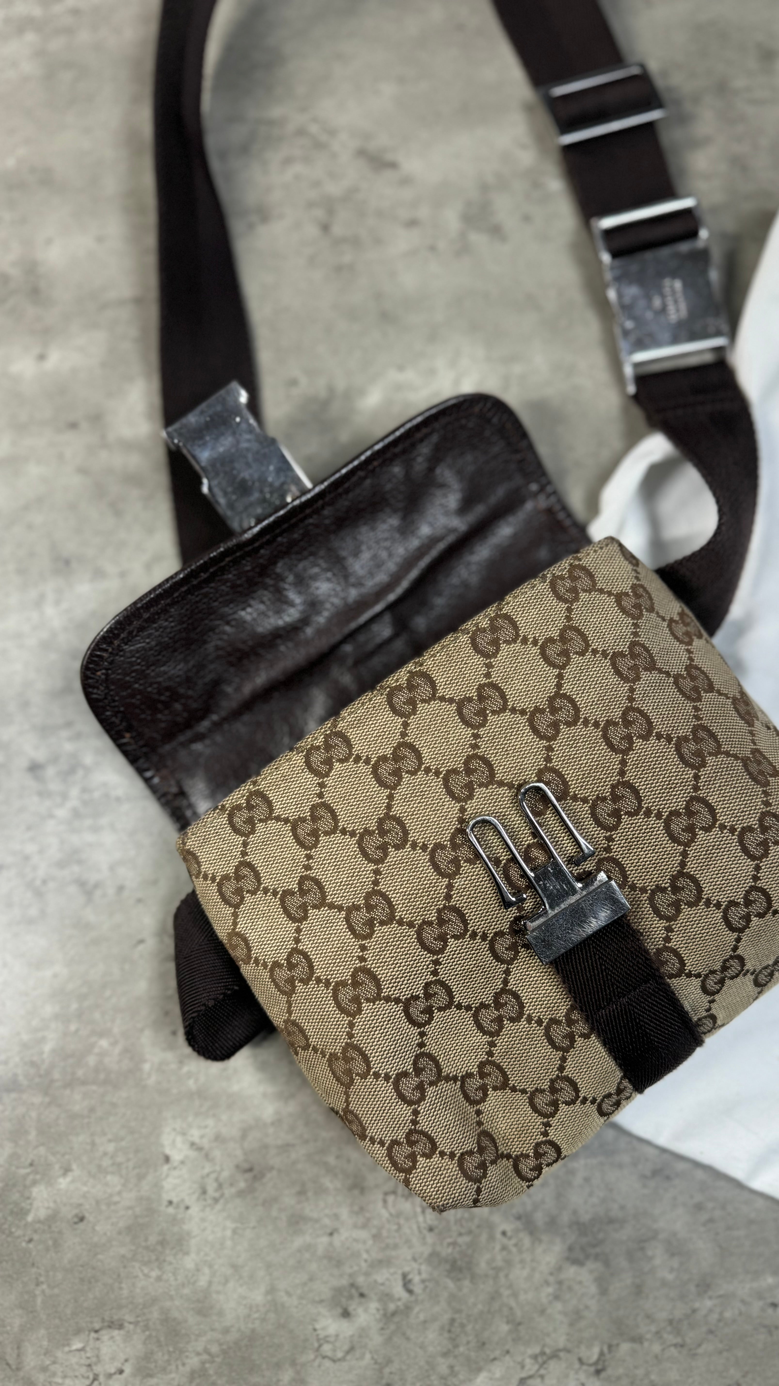 Gucci canvas belt bag
