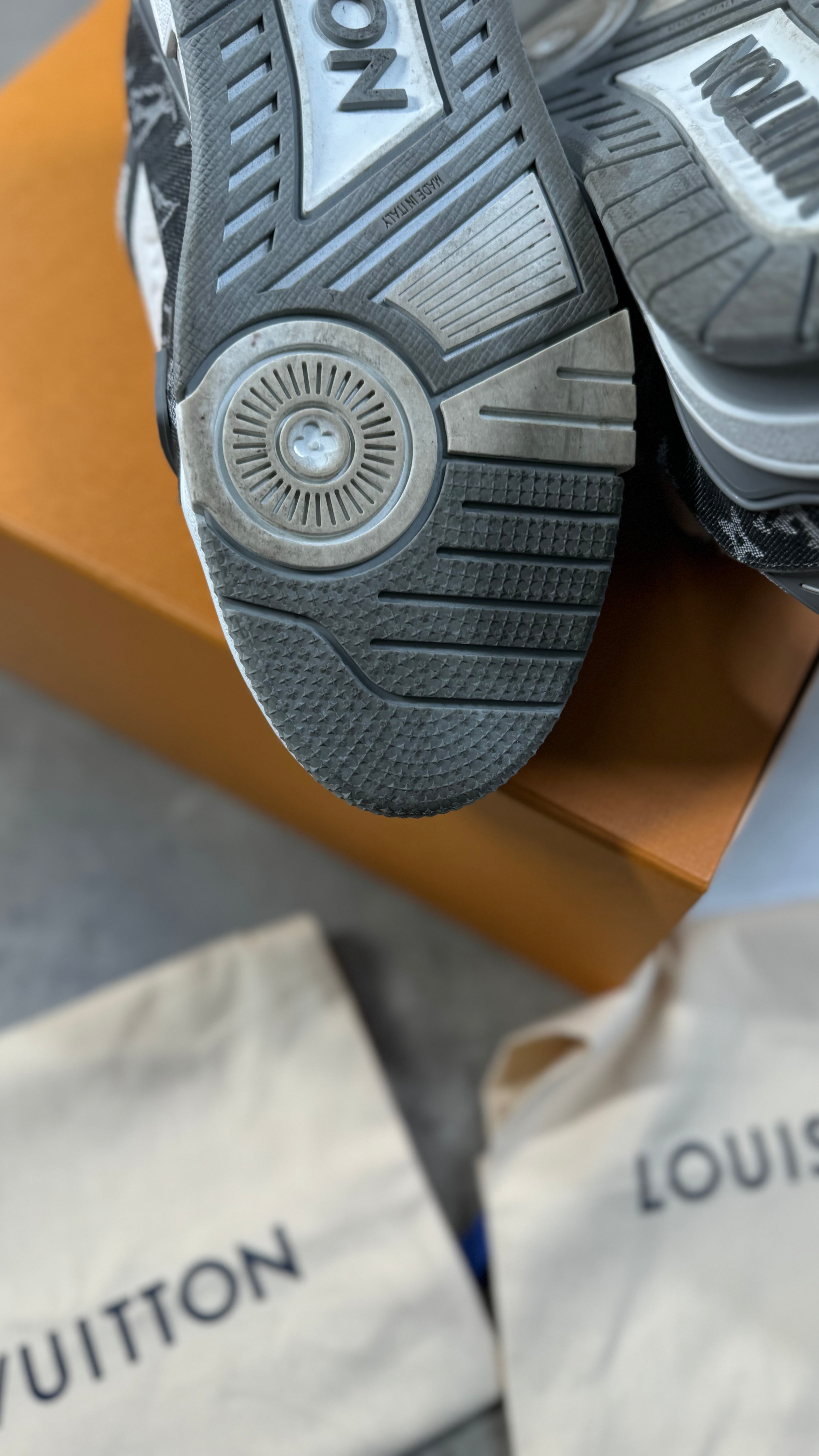 Louis Vuitton Grey Denim Trainers