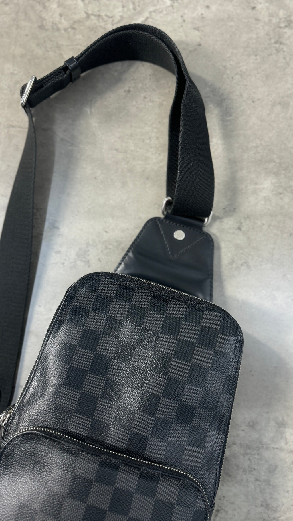 Louis Vuitton Black Sling Bag In Damier Graphite Coated Canvas
