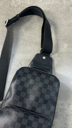 Louis Vuitton Black Sling Bag In Damier Graphite Coated Canvas