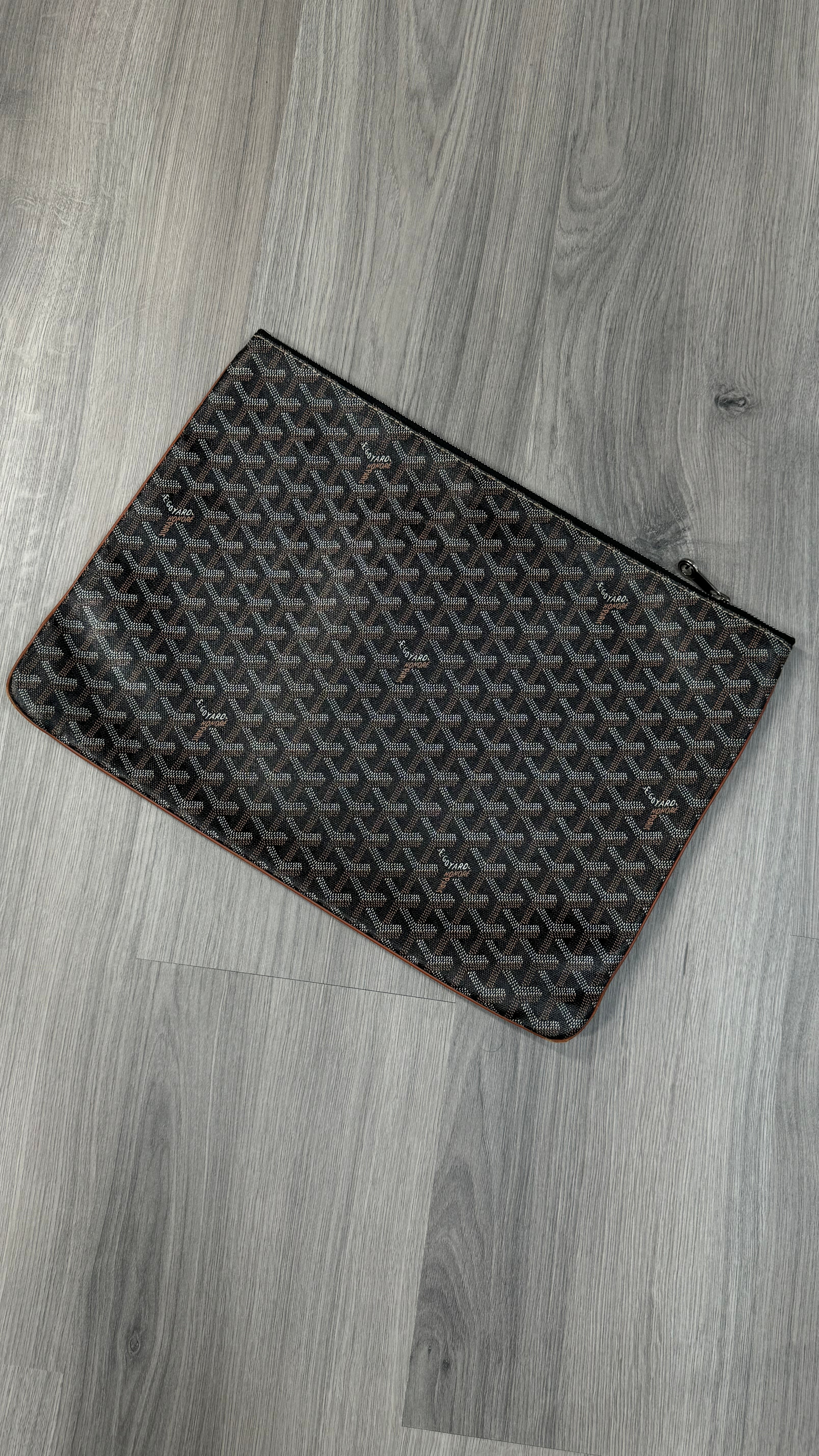 Goyard Senat Pouch MM In Black Canvas