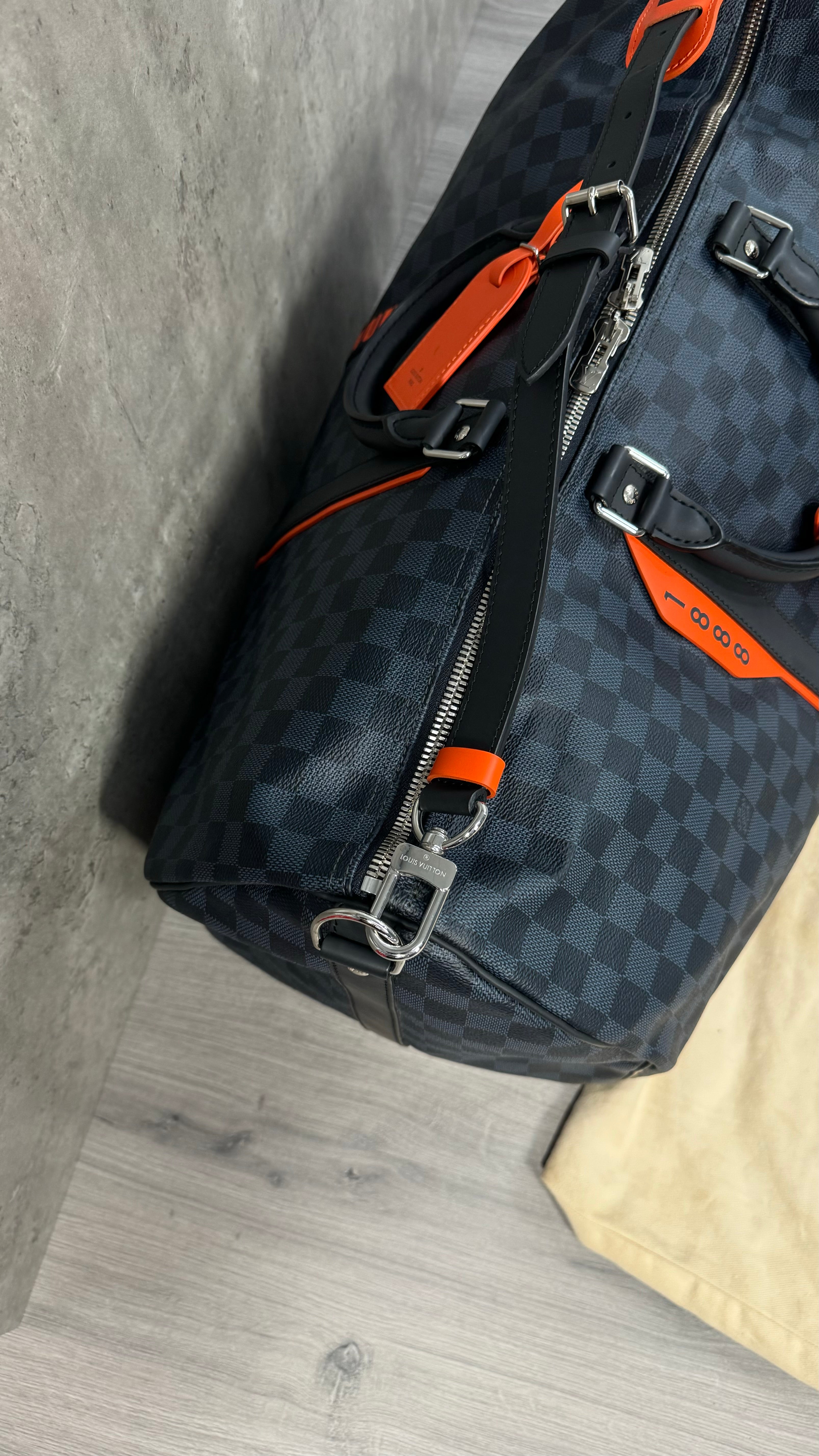 Louis Vuitton Damier Cobalt Race Keepall Bandoulière 55