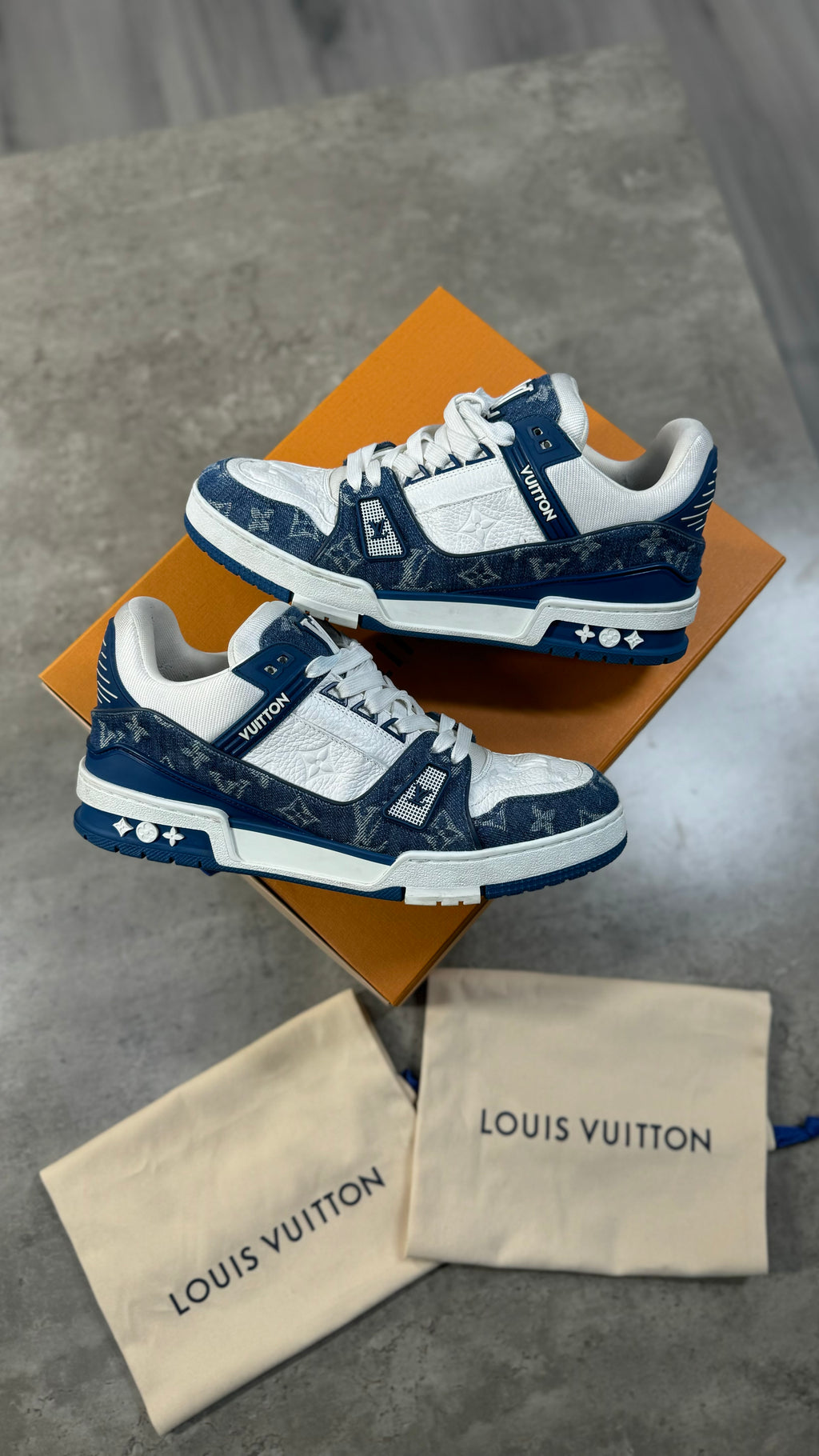 Louis Vuitton Blue Denim Trainers