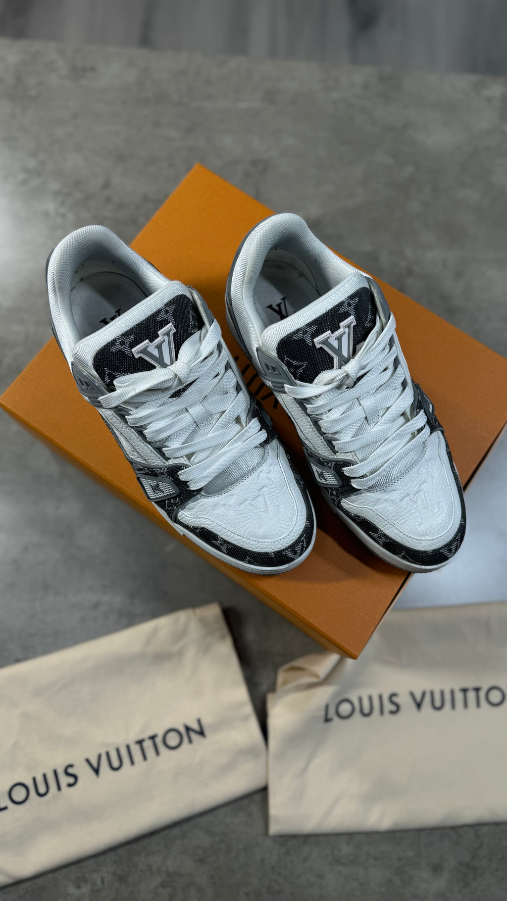 Louis Vuitton Grey Denim Trainers