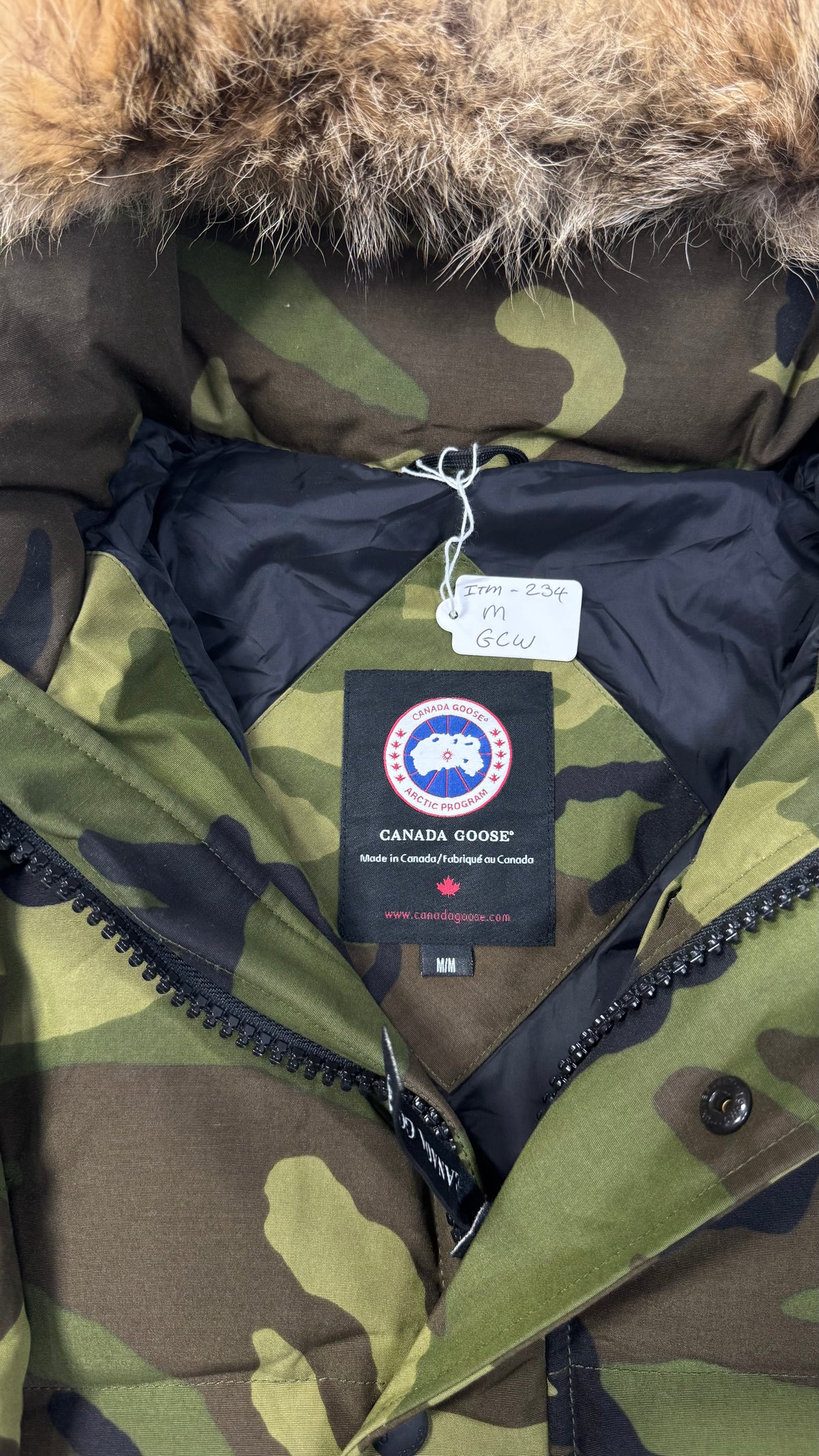 Canada Goose Green Camo Wyndham Parka