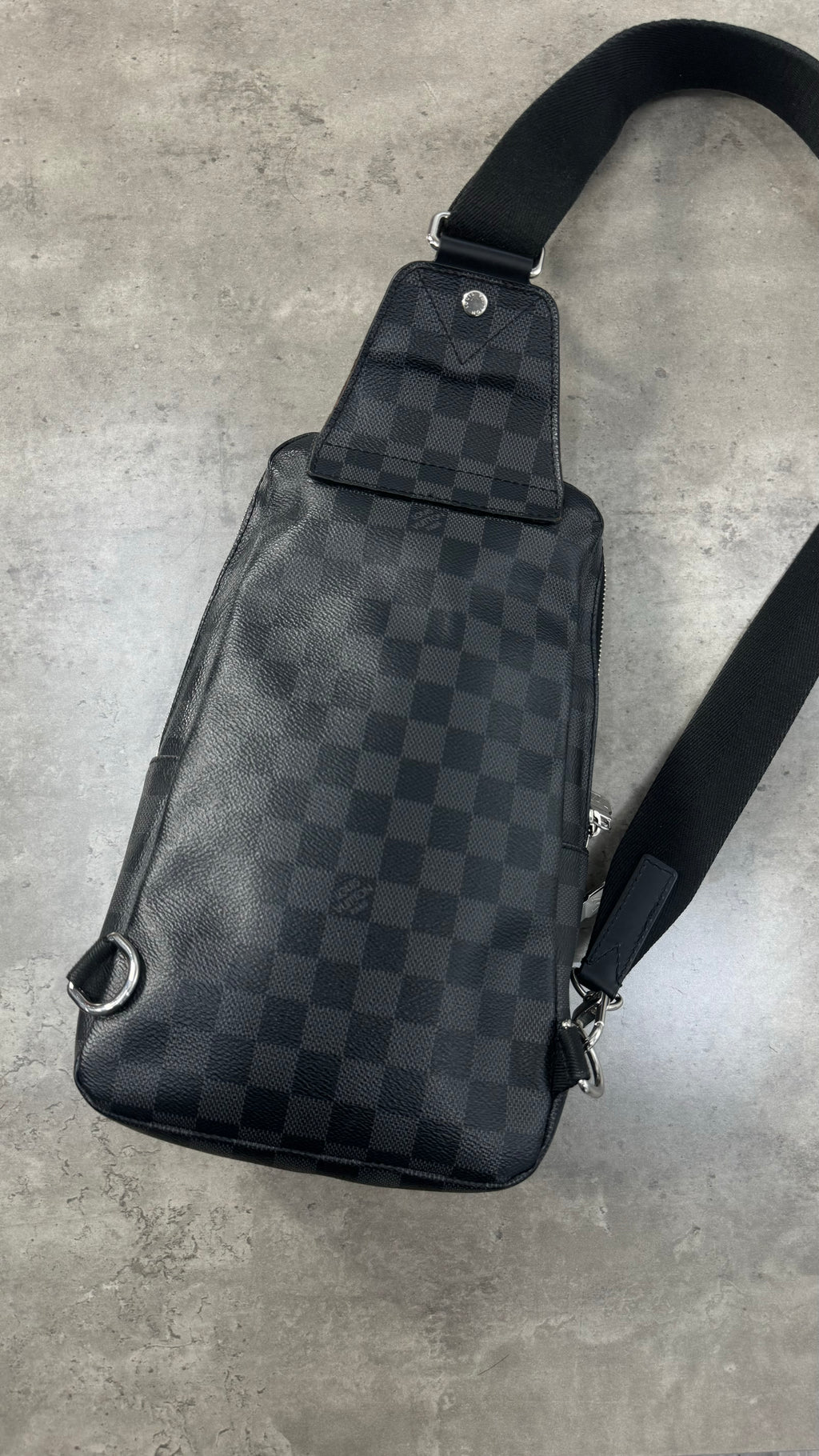 Louis Vuitton Black Sling Bag In Damier Graphite Coated Canvas