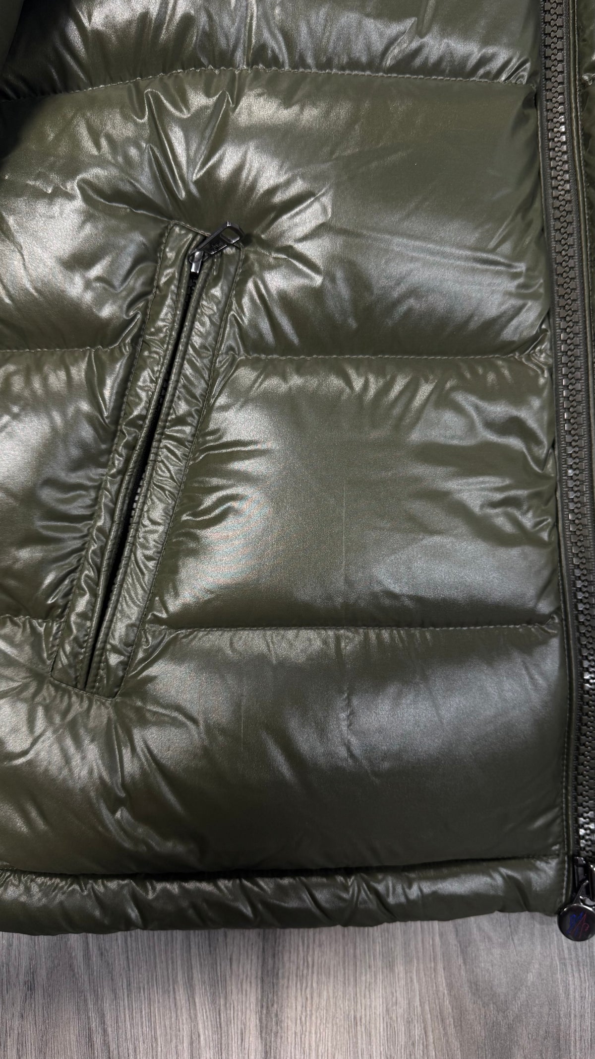 Moncler Khaki Maya Short Down Jacket