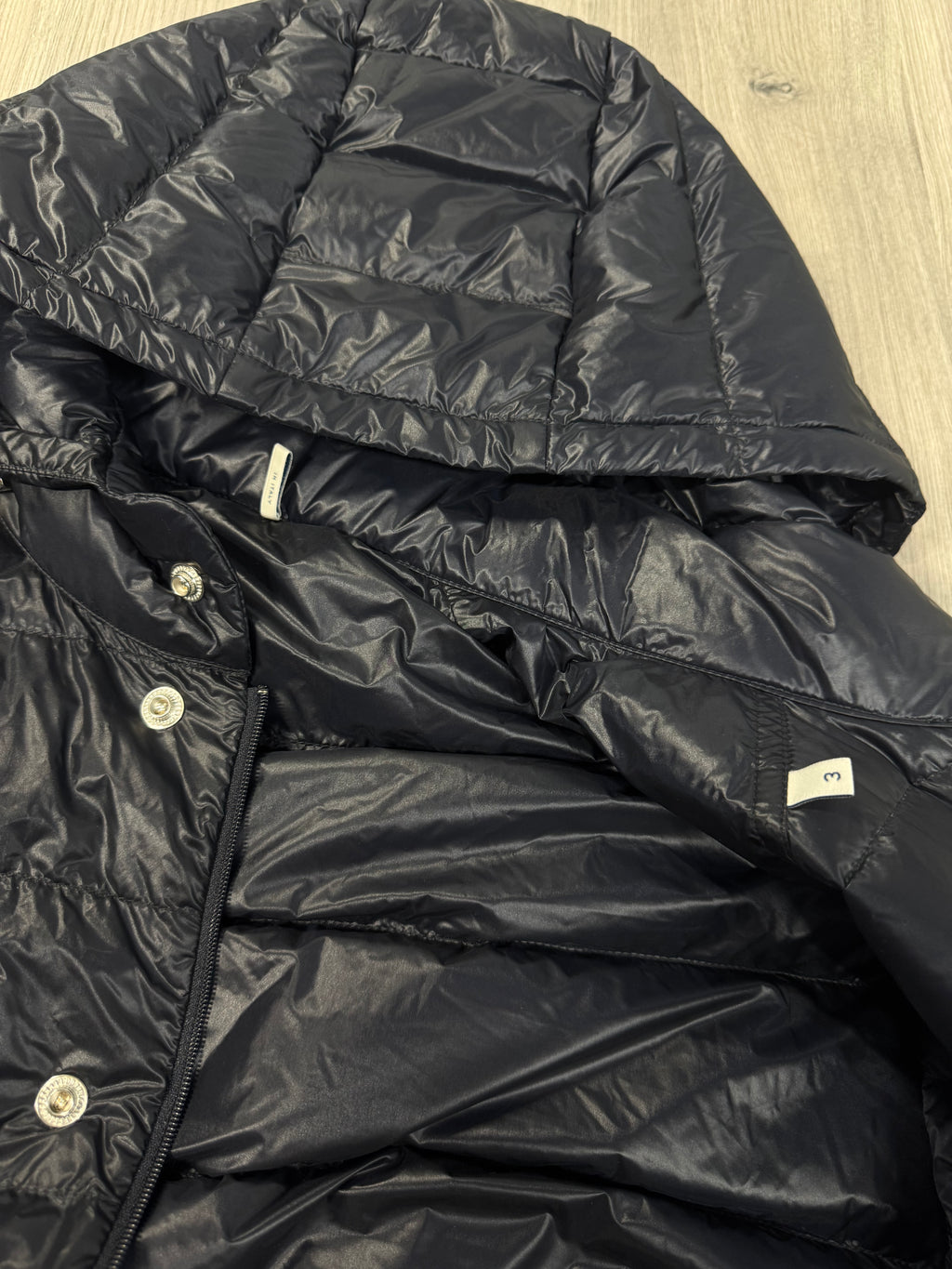 Moncler Navy Gilere hooded down jacket