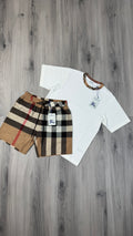 Burberry Checkered Collar T and shorts Set