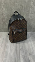 Louis Vuitton Josh Backpack In Monogram Macassar Canvas With Black Leather