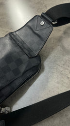 Louis Vuitton Black Sling Bag In Damier Graphite Coated Canvas
